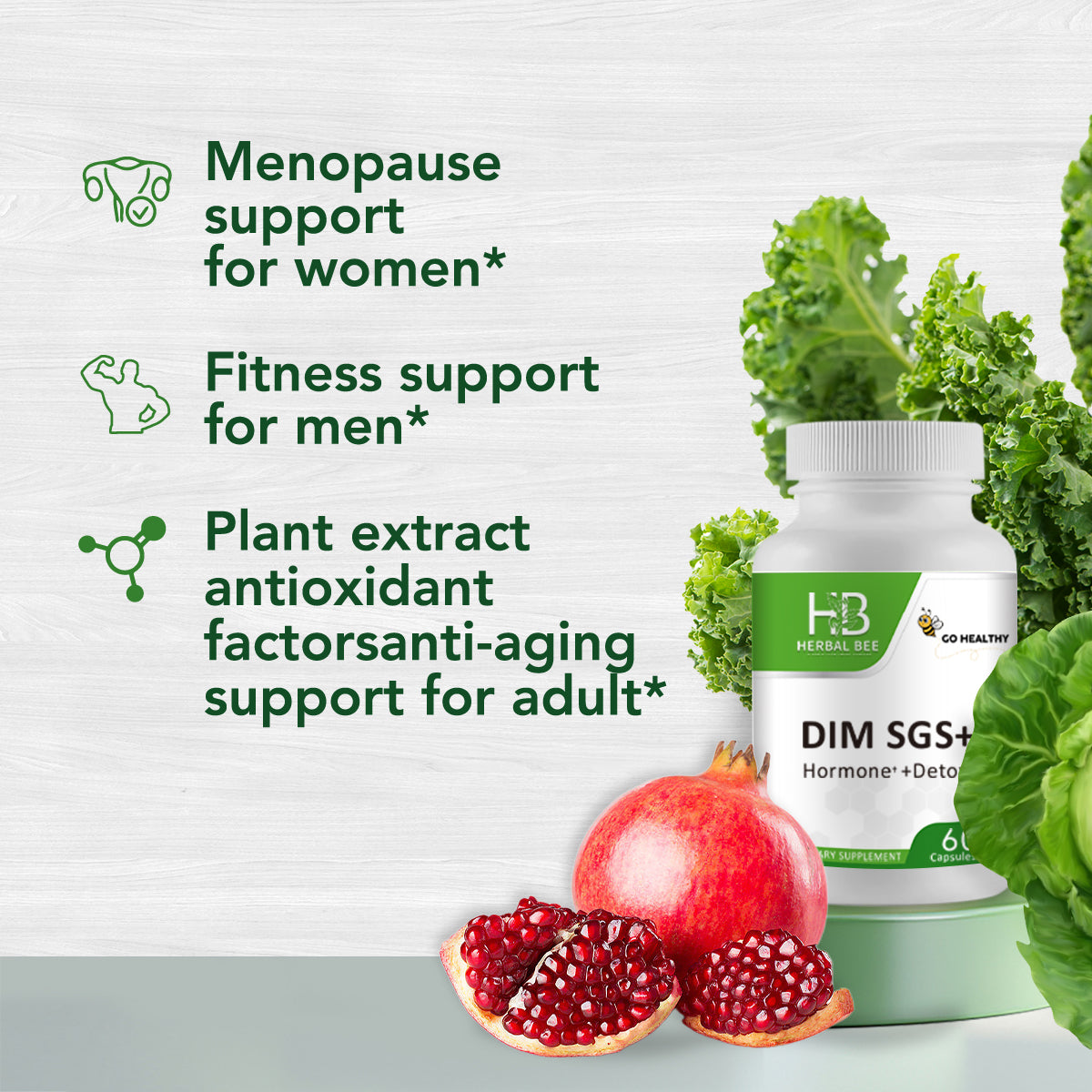 DIM SGS+ Hormonal Balance & Detox Support – DIM Supplement 100% Natural | 60 Capsules