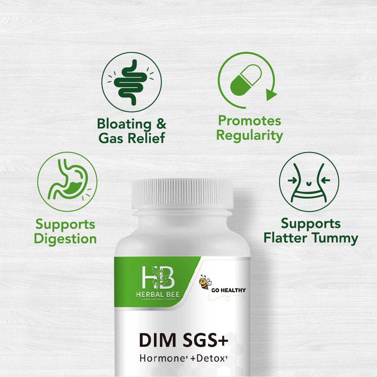 DIM SGS+ Hormonal Balance & Detox Support – DIM Supplement 100% Natural | 60 Capsules
