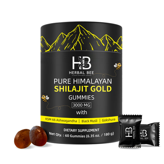 Shilajit Gummies: Pure Himalayan Shilajit with Ashwagandha & Fulvic Acid | 60 Gummies