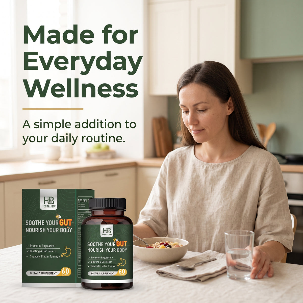 Herbal Bee Gut Health with an everyday breakfast