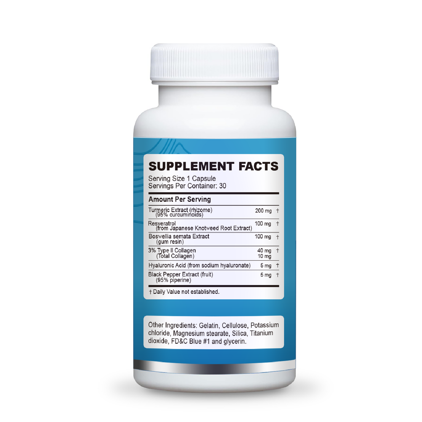 Joint Health Supplement – Turmeric, Boswellia, Hyaluronic Acid & Collagen | 30 Capsules