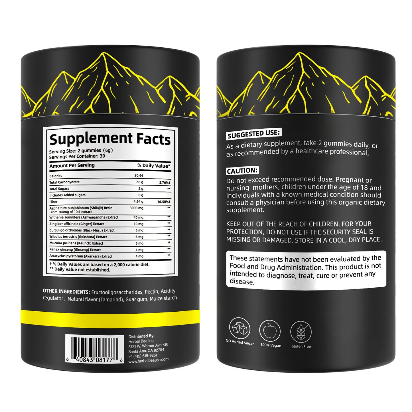 Shilajit Gummies: Pure Himalayan Shilajit with Ashwagandha & Fulvic Acid | 60 Gummies