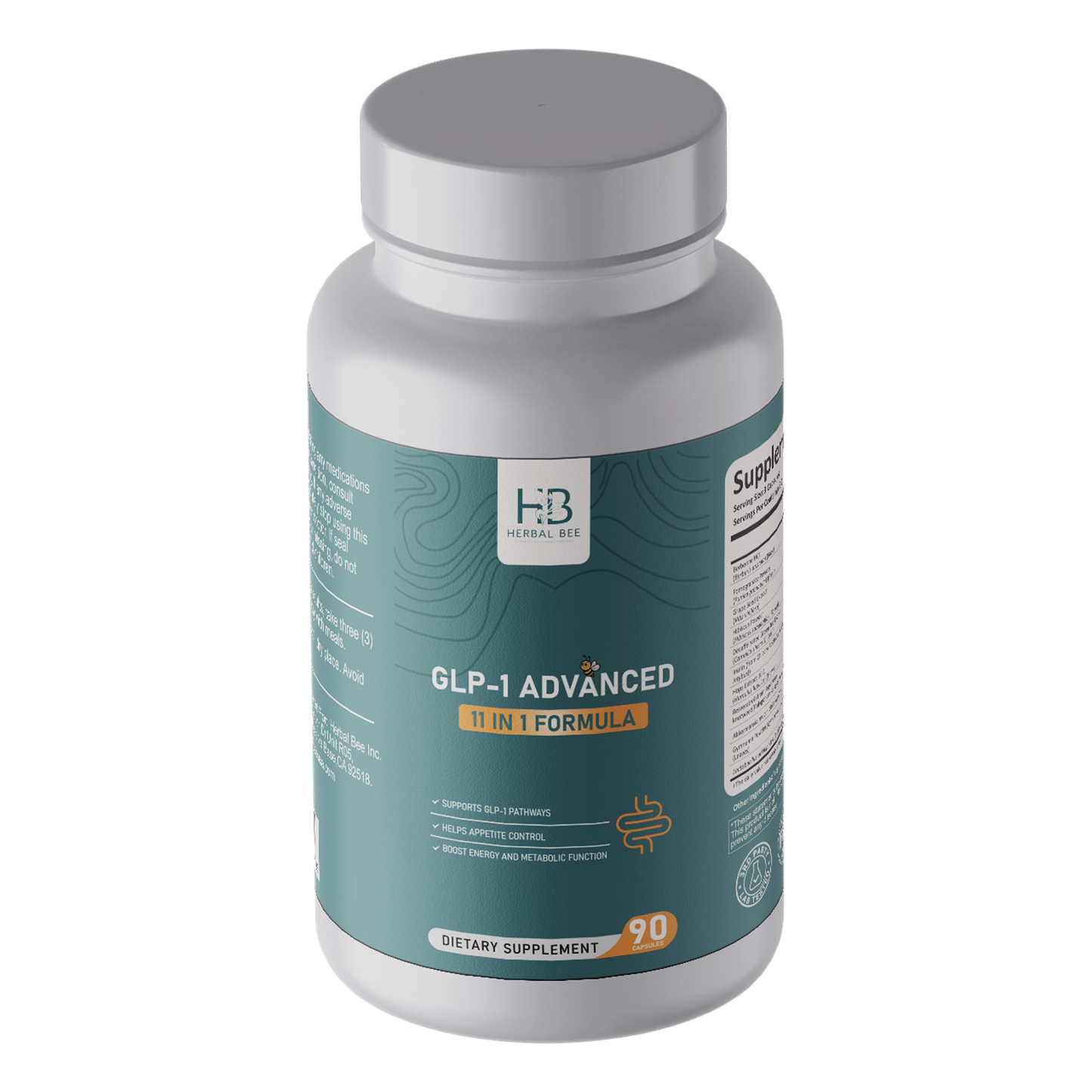 GLP-1 Advanced 11-in-1 Formula – Supports GLP-1 Pathways, Appetite Control | Berberine, Akkermansia, Gymnema Sylvestre, Resveratrol | 90 Capsules