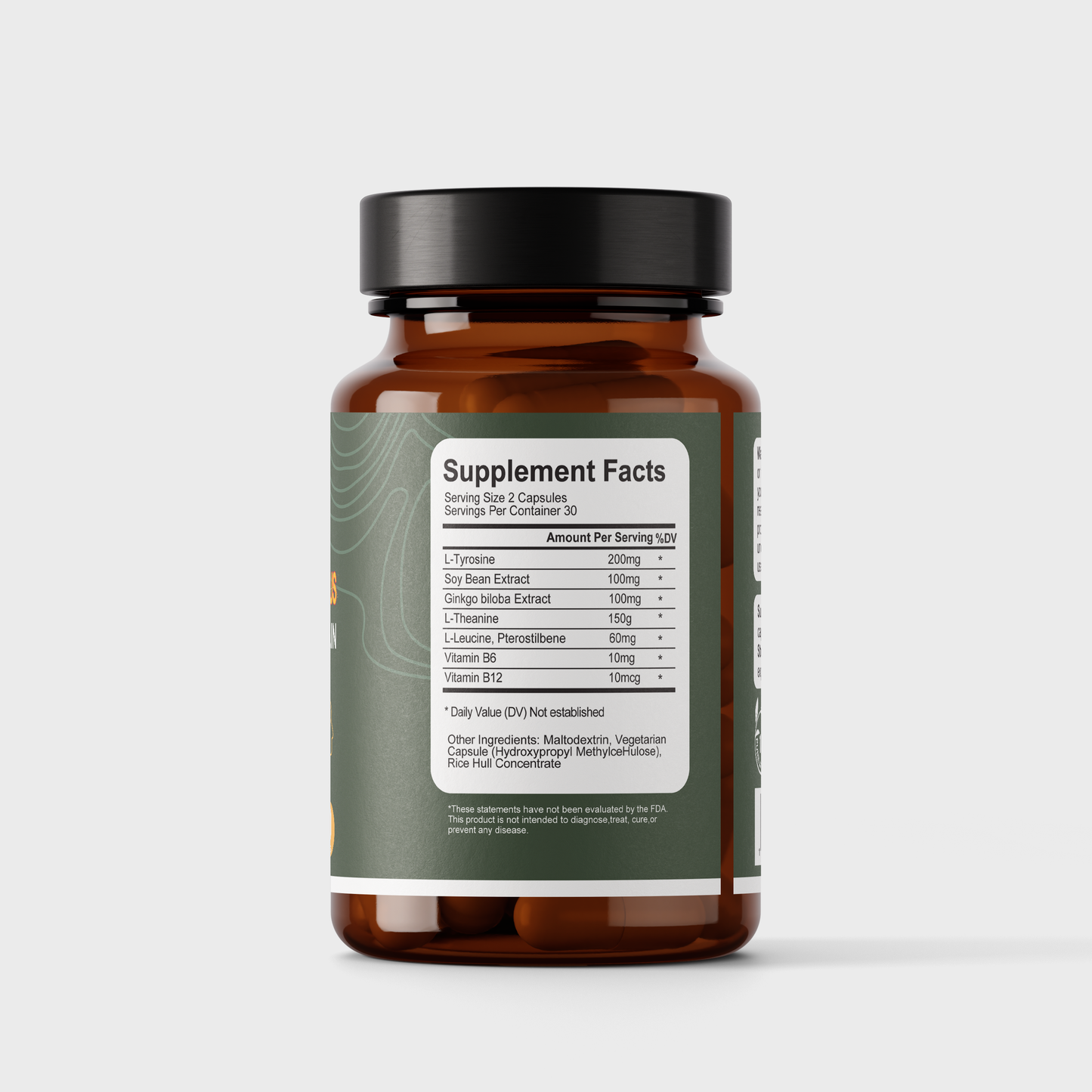 Advanced Alpha Focus Brain – Supports Memory, Cognitive Performance| L-Tyrosine, Ginkgo Biloba, L-Theanine | , 60 Capsules