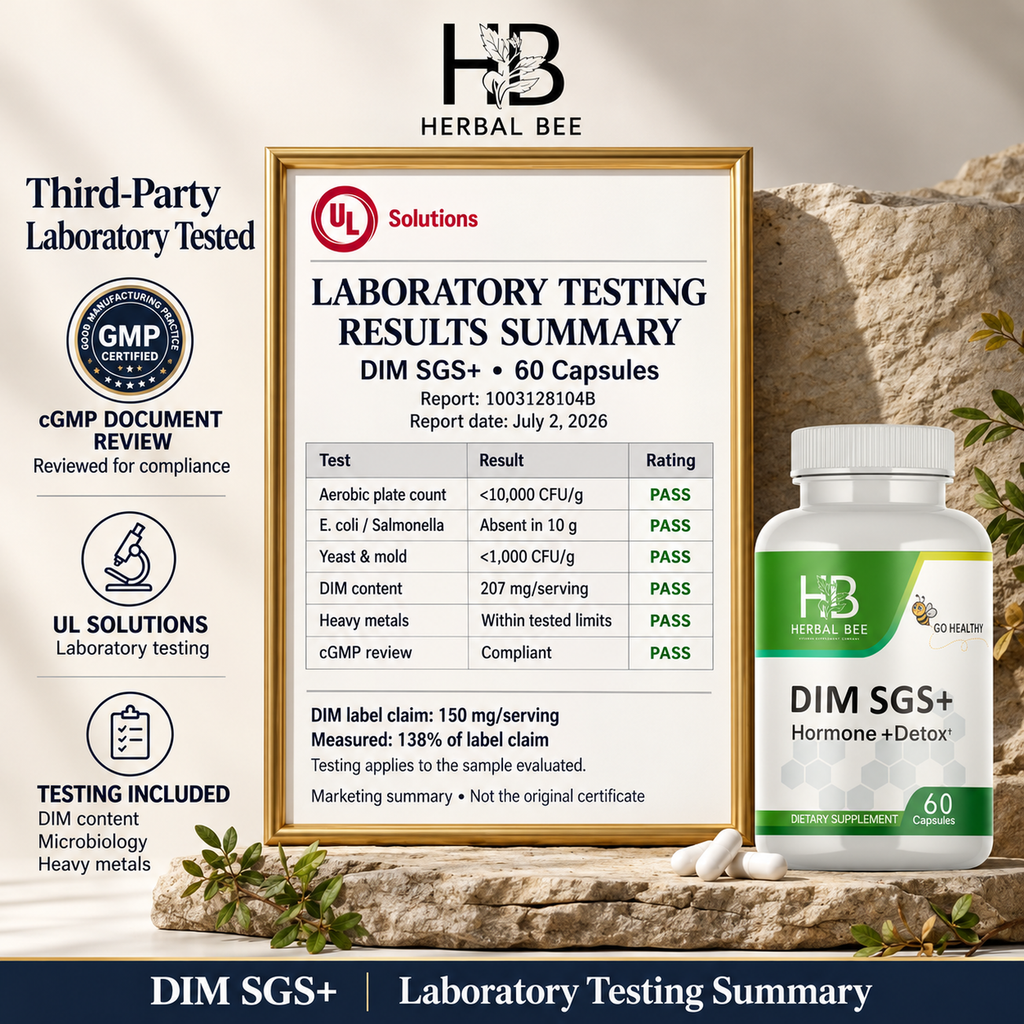 Herbal Bee DIM SGS+ lab test results