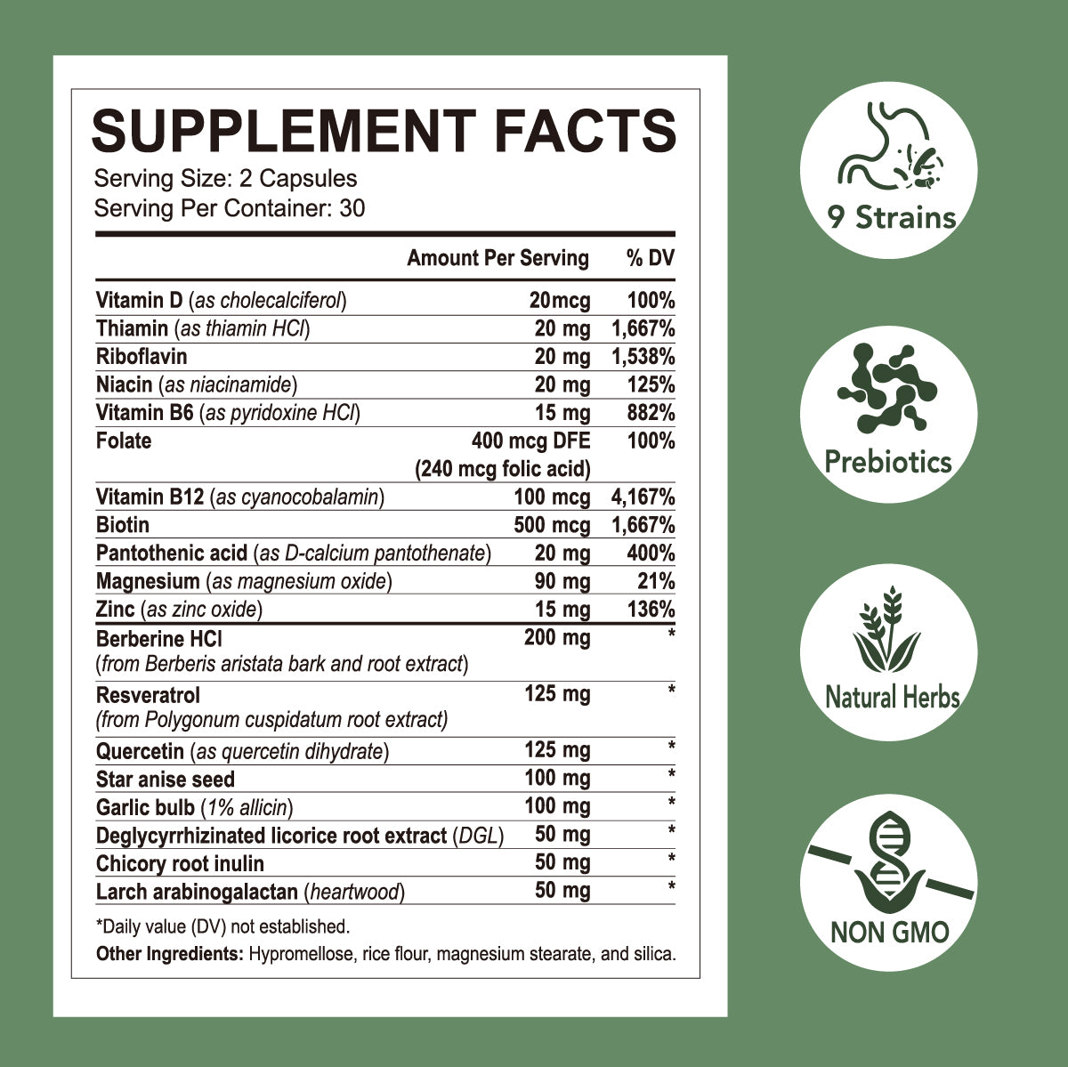 Herbal Bee Gut Health, 60 capsules: product image
