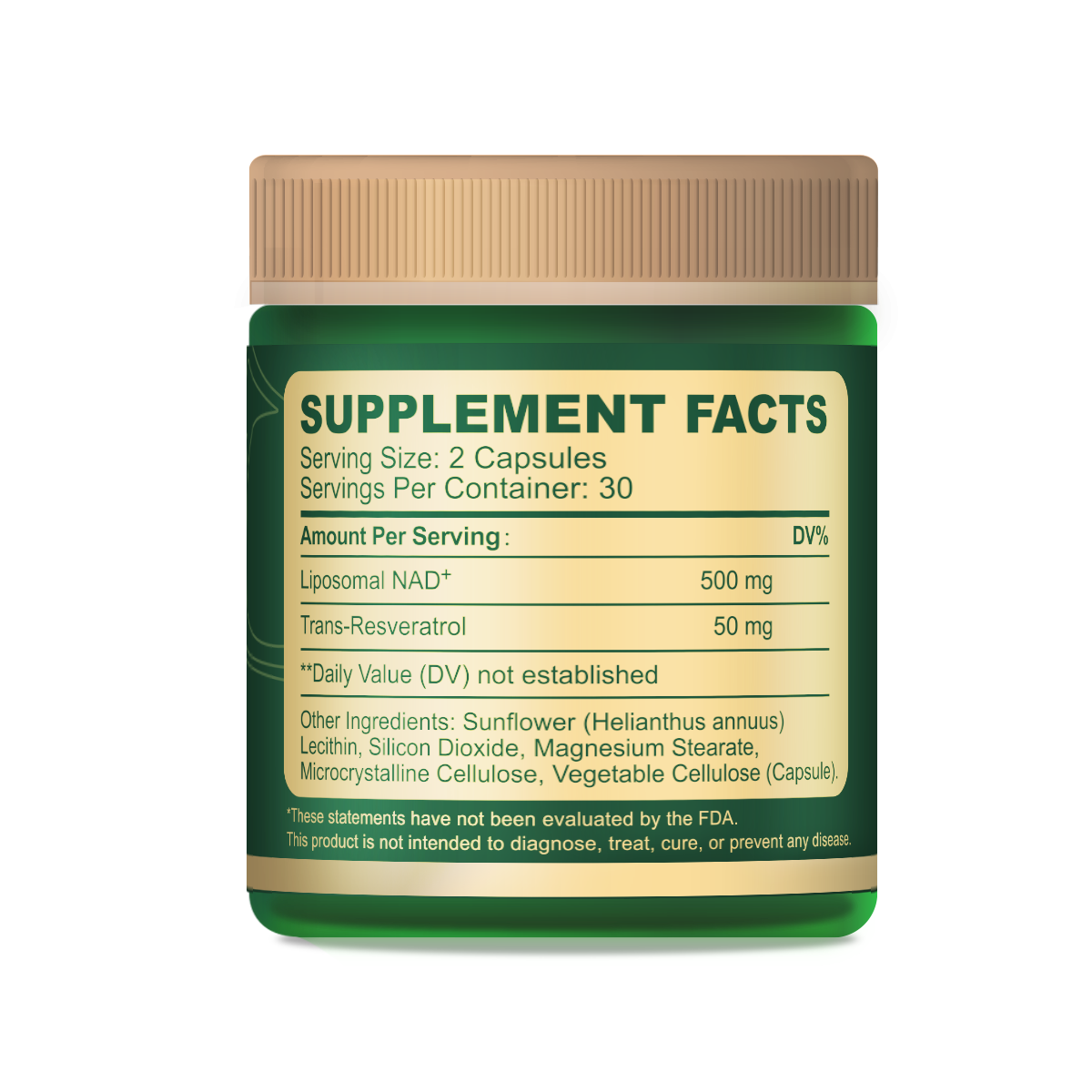 Herbal Bee Liposomal Nad+, Cellular Energy & Mitochondrial Support – Healthy Aging & Antioxidant Support – 60 Capsules (30 Servings)