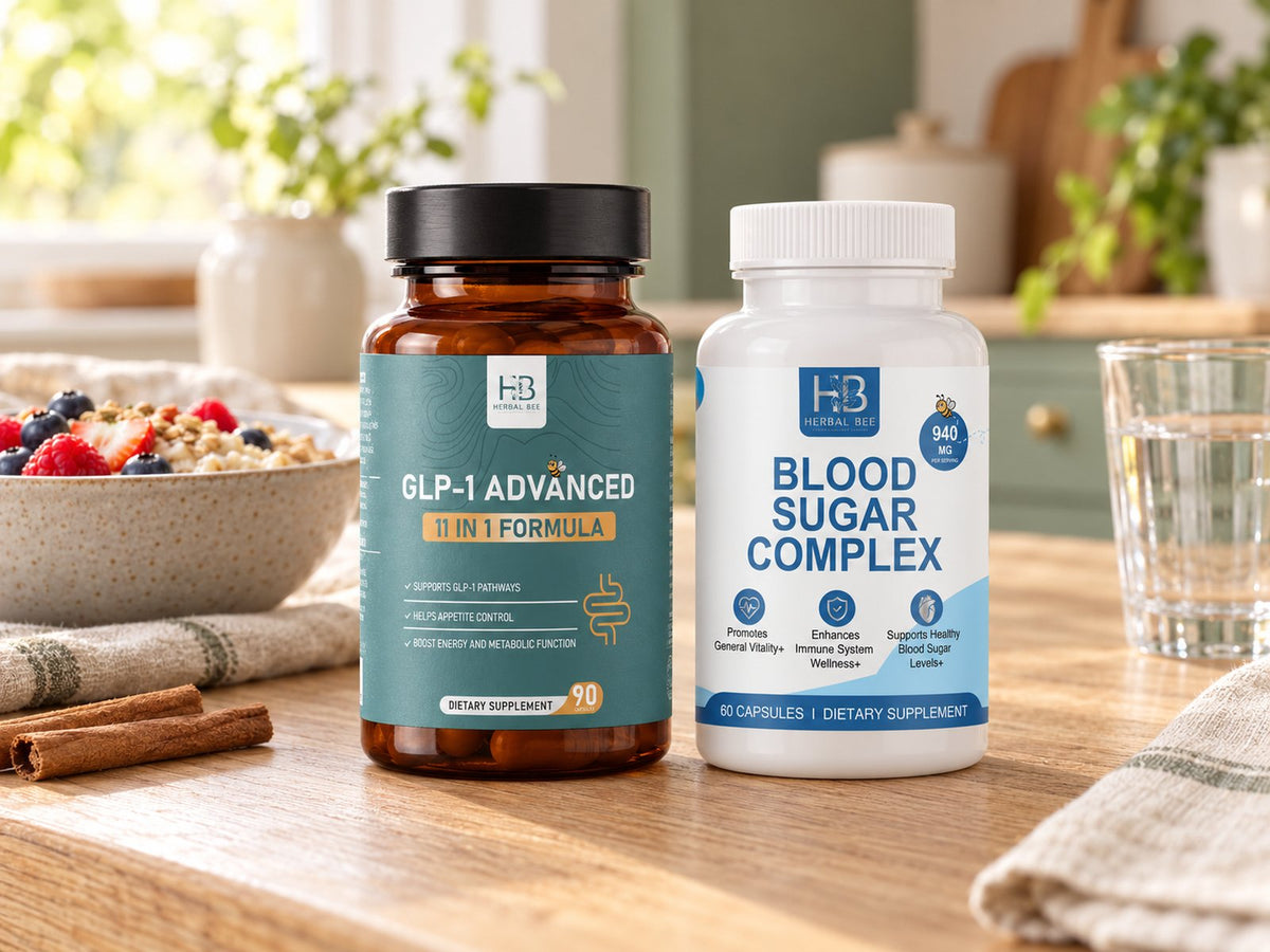 Herbal Bee GLP-1 Advanced and Blood Sugar Complex with oats, berries and cinnamon